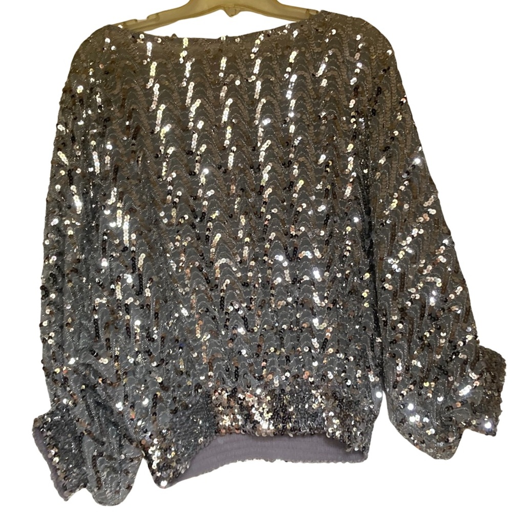 Silver sequined top